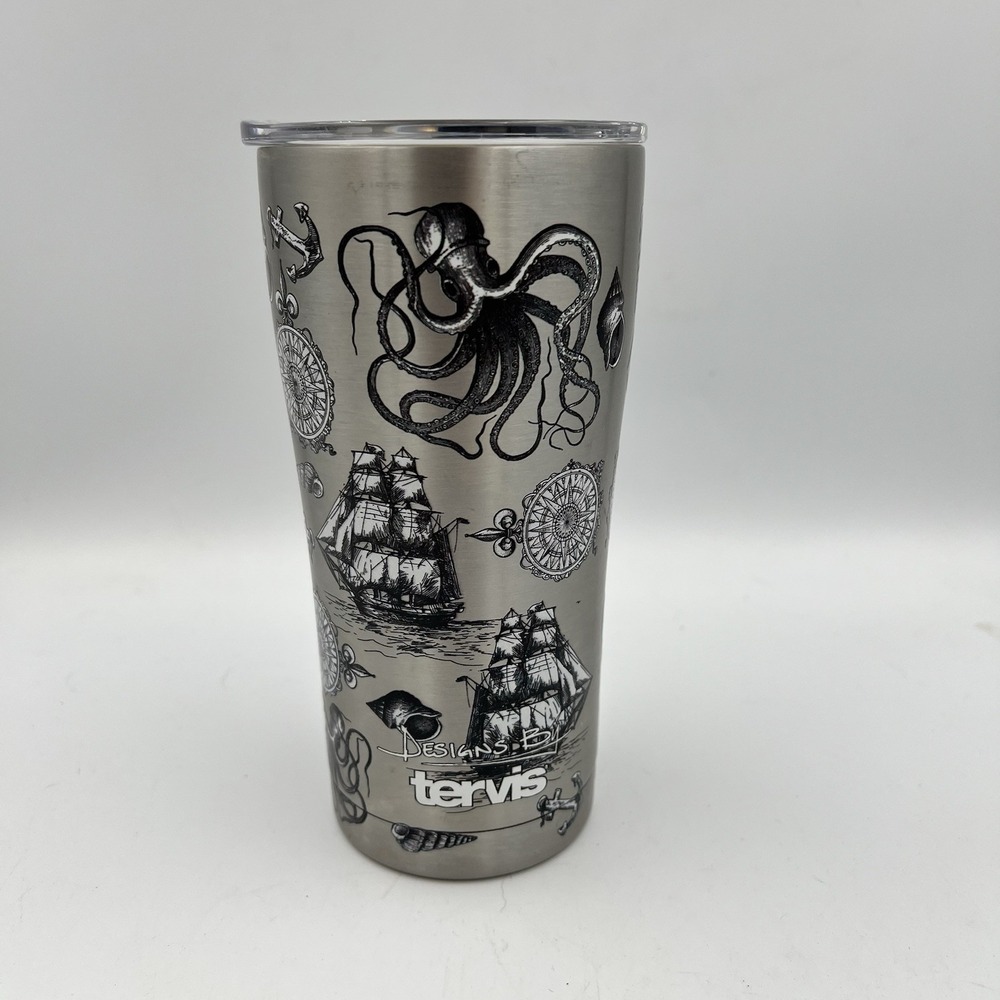 Designs By Tervis 20oz Stainless Steel Tumbler Old Time Nautical Pirate Kraken